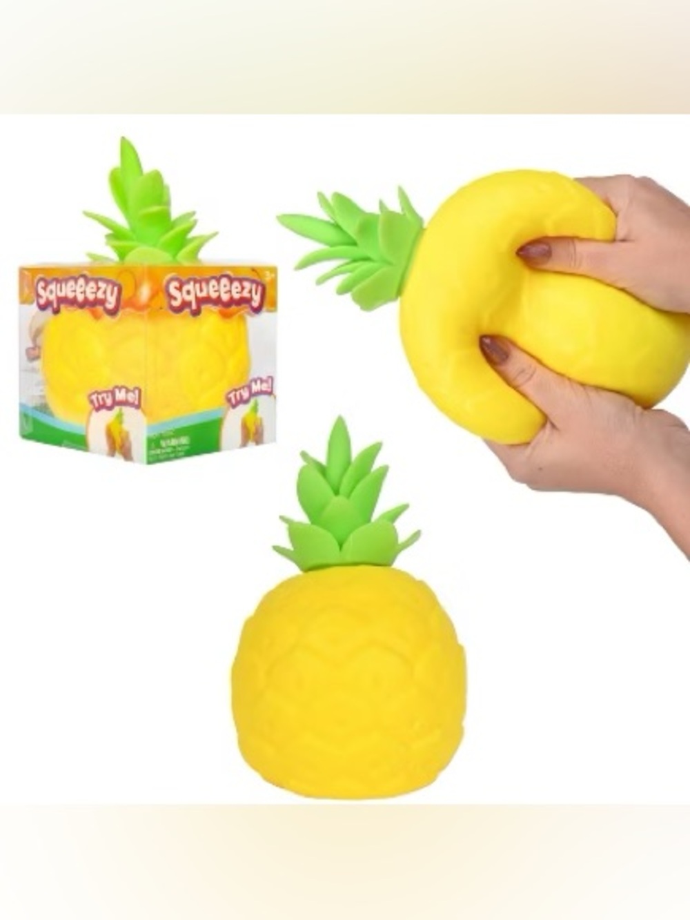 Squeeezy RARE JUMBO Pineapple Squishy Fidget Toy 🍍🍍– Original Packaging NIB